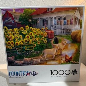Farm Flower Pups 1000-Piece Puzzle - New in box